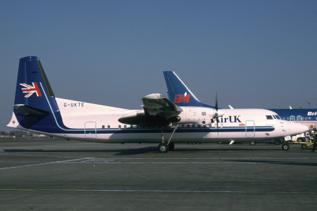 G UKTE Fokker 50 London Heathrow April 1996