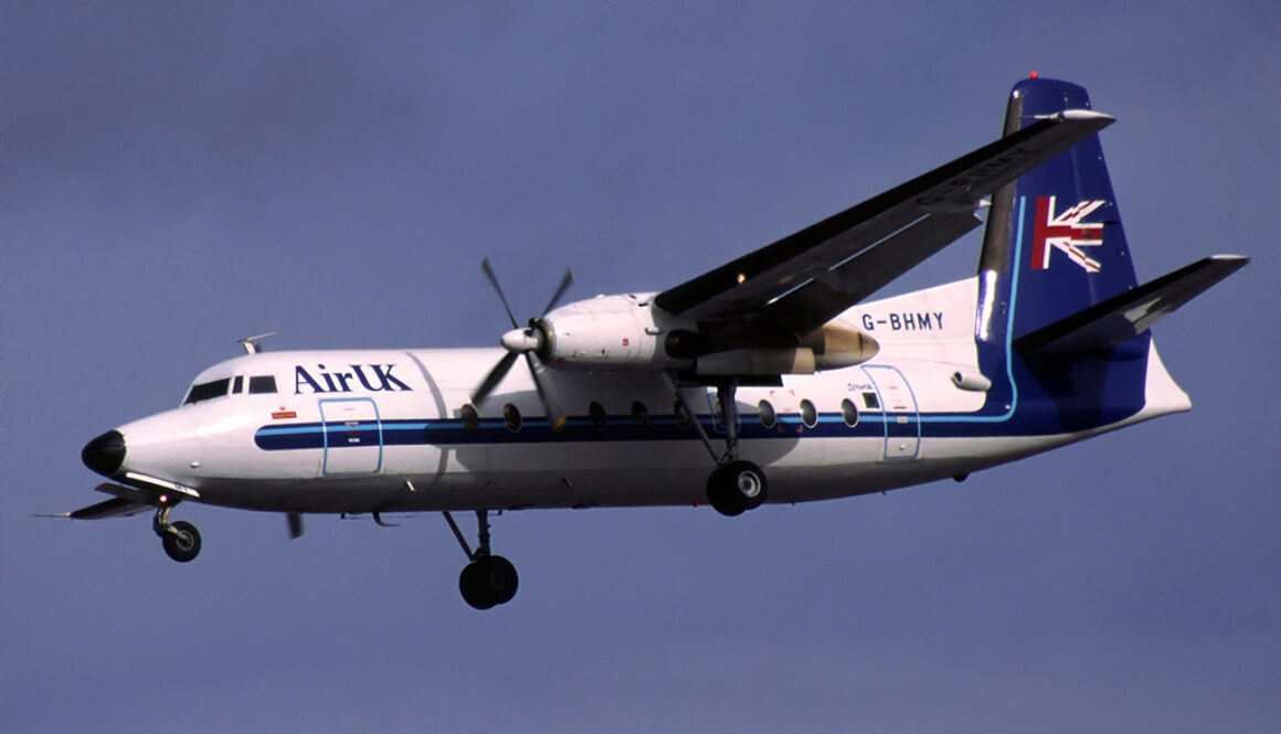 G BHMY F27–200. London Gatwick February 1995
